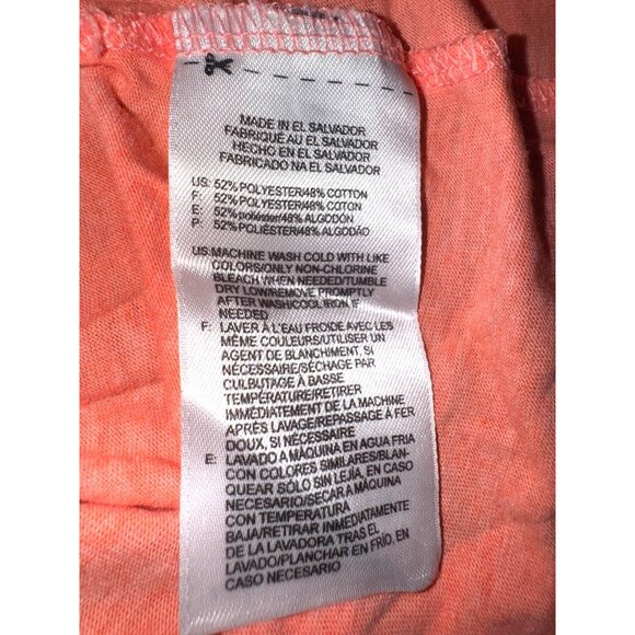 Reebok Womens Coral Orange Activewear T-Shirt XL Polyester & Cotton Blend Lightw - Picture 5 of 7